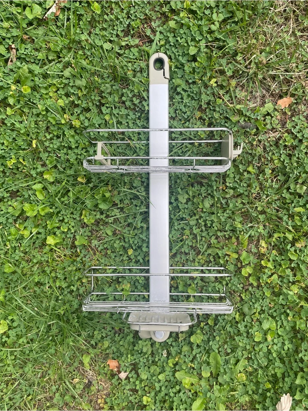 Simplehuman Silver and Gray Two-Tier Adjustable Shower Caddy